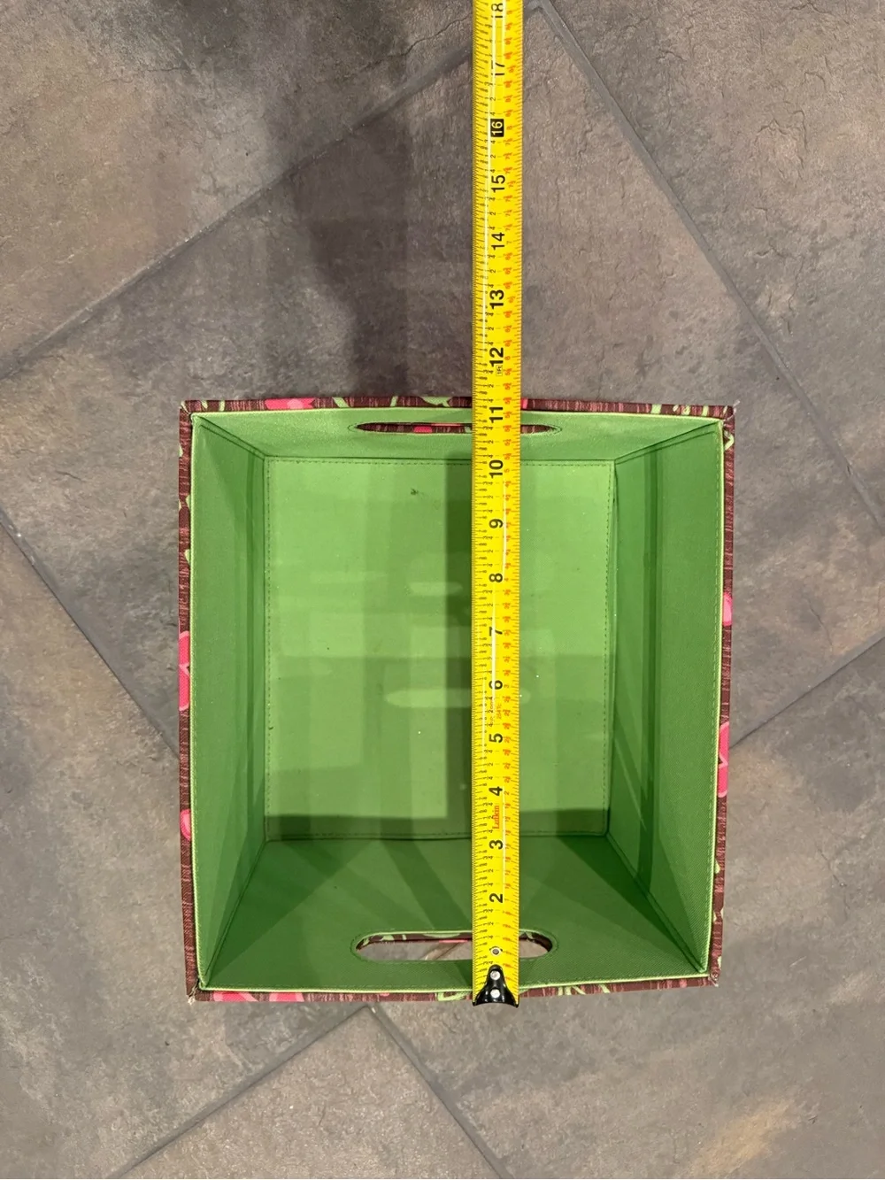 Floral Foldable Storage Bin – Pink & Green